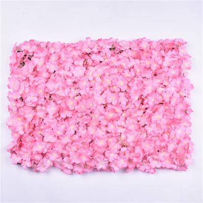 China Silk+plastic Sevenstar Factory Roll Up High Quality Artificial Flower Wall Backdrop Hydrangea Flower Wall Panels for sale