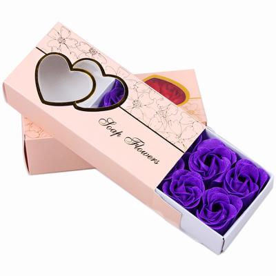 China Smell Good and Beautiful and Colorful Popular Sevenstar 2021 Rose Soap Flower Soap Heart Shape Box Bath Soap Flower for sale