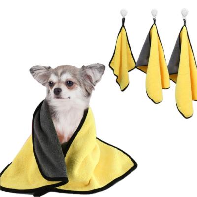 China Sustainable High Quality Plush Coral Fleece High Density Personal Size Microfiber Dog Towel for sale