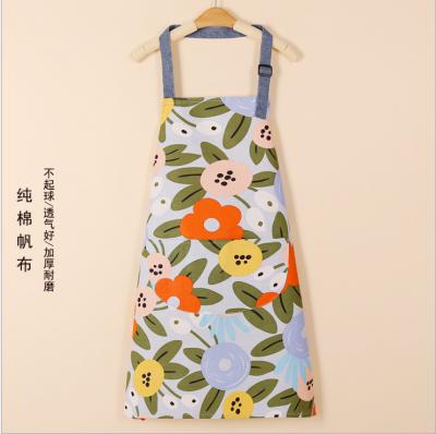 China Wholesale Long Kitchen Apron Fashion Cotton Kitchen Household Work Apron Breathable Clothing Labor Insurance for sale