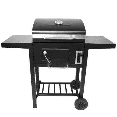 China Outdoor Portable Adjustable Size Charcoal BBQ Grill Cart Smoker BBQ Grill With Adjustable Size Charcoal Pan for sale