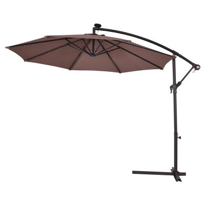 China Latest Modern Hot Selling Outdoor Restaurant Furniture Custom Logo Steel Umbrella for sale