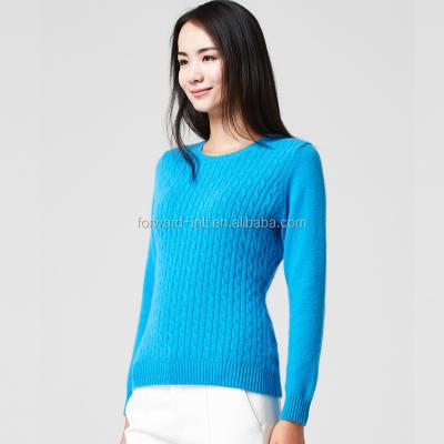 China Low Price Anti-pilling Knitted Long Sleeve Wool Cashmere Cable Sweater V for sale