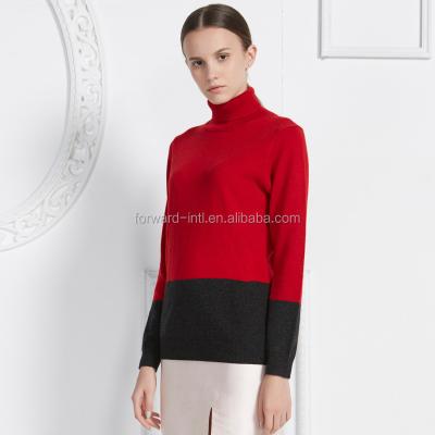 China Wholesale 2015 anti-pilling polo neck cashmere sweater, striped pattern knitwear for sale