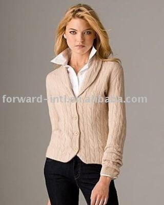 China WOOL anti-pilling LADIES SHAWL COLLAR CARDIGAN WITH BUTTON CLOSURE for sale