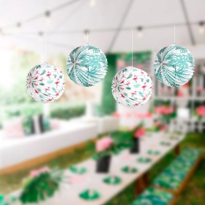 China 50g Tissue Paper Party Supplies Kit Hanging Paper Decoration Summer Flamingo Watermelon Lantern for Party for sale