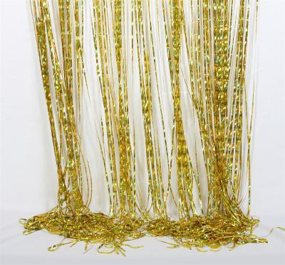 China Wholesale Backdrop Decoration Gold Silver Wedding Party Wall Large Fringe Foil Curtain Braid In 1*3m Size For Party Decoration for sale