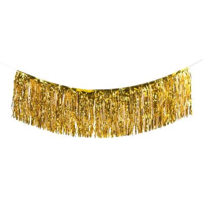 China Home Decoration Aluminum Fringe Curtain Tinsel Backdrop Metallic Party For Photo Wedding Decoration Event Supplies Wall Drapes for sale