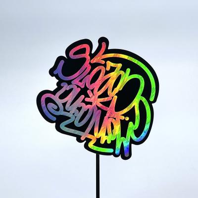 China Holographic Custom Permanent Vinyl Stickers Die Cut Sticker Laser Sticker for sale