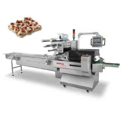 China Food Frozen Food Hamburger Patty Pizza Instant Food Flow Package Packaging Machine for sale