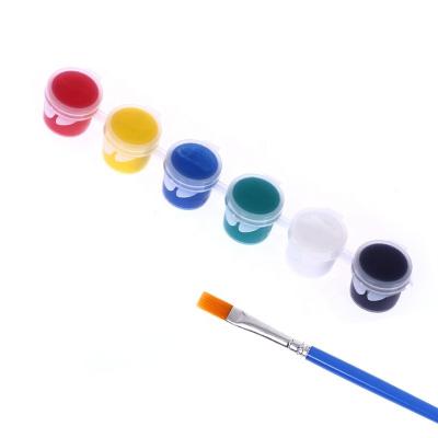 China 6 Color Pot 3ML Acrylic Paint Pigment Set for Kids Art DIY Graffiti Paint for Crafts Projects With Brush for sale