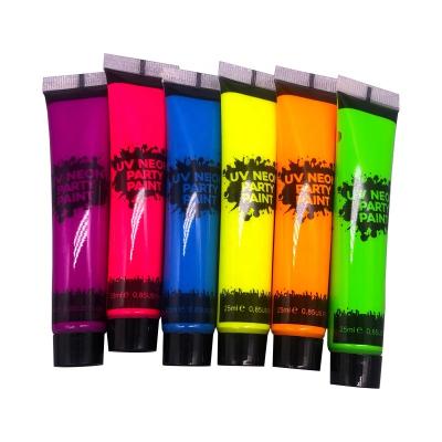 China 6 Color 25 ML Neon UV Face Body Paint Set Makeup Painting for Party Cosplay Birthday Rave Halloween Festivals for sale