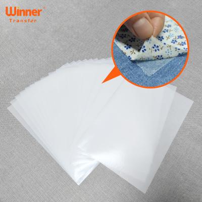 China T Shirts China Factory OEM Easy To Use Hot Melt Adhesive Film For Fabrics Dark And Light/White Patch for sale