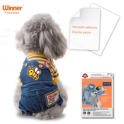 China T Shirts China Factory OEM Easy To Use Fabric Adhesive Film For Pet Clothes DIY Patch for sale