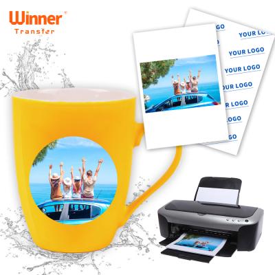 China Ceramic Winner Transfer Custom Designed White A4 Water Slide Paper For Inkjet Printers, Tumblers, Mugs, Glasses DIY for sale