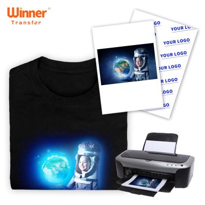 China Free Sample T Shirts Glow In The Dark T Shirt Transfer Paper For Inkjet Printers A4 A3 Blue Printable Luminous Transfer Paper For Clothes for sale