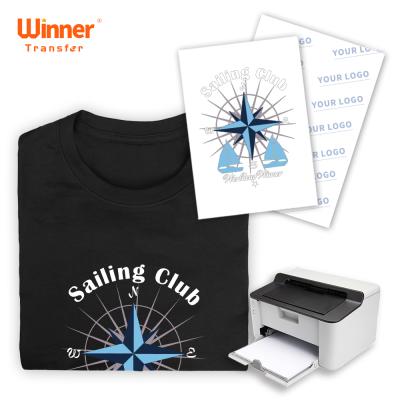 China 100 sheets apparel low price pack no cut laser heat transfer paper for T-shirts heat press for sale