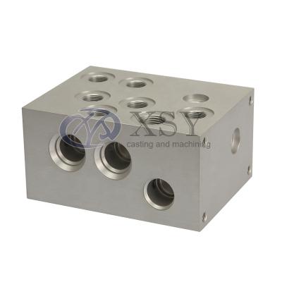 China Aluminum Hydraulic Cylinder Intake Manifold Aluminum Subplate With Hydraulic Manifold Release Block for sale