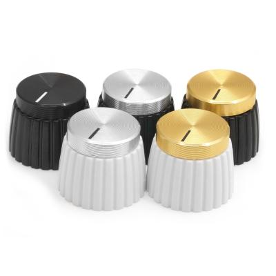 China Replacement Aluminum Alloy 6063 Plastic Core Marshall Style Guitar Amplifier Knob With Set Screw for sale