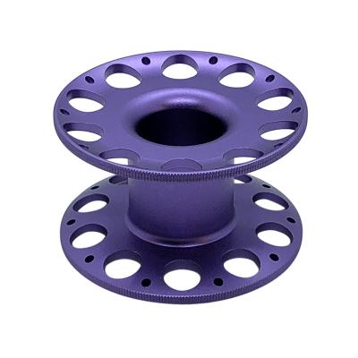 China Industry Manufacturer Custom Anodized CNC Machined Aluminum Alloy Finger Spool Scuba Spool for sale