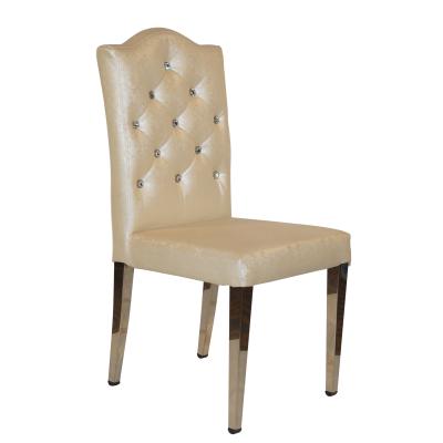 China Modern Dining Chairs Modern Gold Stainless Steel 1.2/1.5mm 30% Depsoit 4pcs/1ctn Luxury PU Leather Cover Hotel Furniture PU for sale