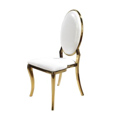 China Modern Luxury Nordic High Back Hotel PU Leather Fabric Chrome Dining Chair With Chrome Legs for sale