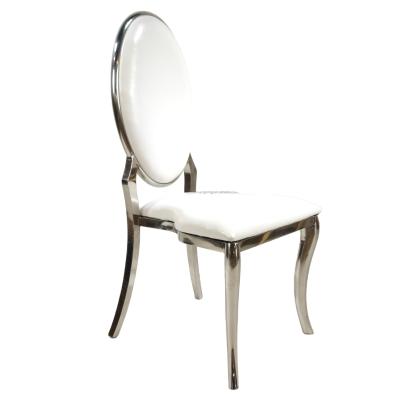 China Modern On The Go Round Back Royal Stainless Steel Wedding Banquet Dining Chair For Wedding for sale