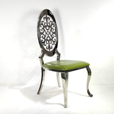 China New Style Modern Carved Steel Frame Vintage Upholstery Dining Chair for sale