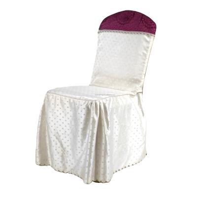 China Simple Wedding White Polyester Cotton Chair Cover for sale