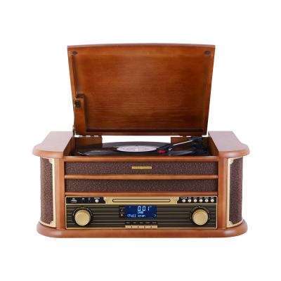 China Bluetooth Three-speed Turntable Vinyl Function CD Player DAB FM Radio Record Player for sale