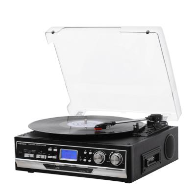 China Retro Style Dual Cd Record All In One AM FM Turntable Radio With USB SD Radio Cassete for sale