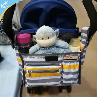 China Soft multifunctional black stroller organizer bag, baby stroller bag for sale