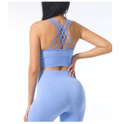 China Women Gym Wear Light Comfortable Breathable Yoga Pants High Impact Soft Top Set Sports Bra And Gaiters Sets for sale