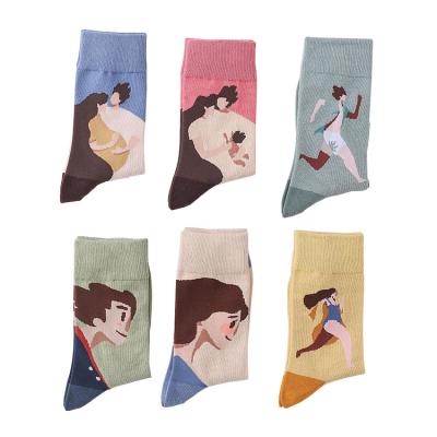 China Autumn Cartoon Character Cotton Breathable Colorful Plastic Women's Socks Long Socks for sale