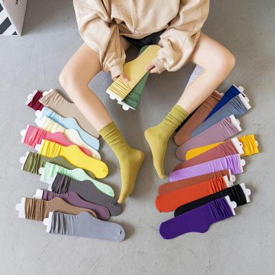 China Women Sporty Candy Colors Slouch Booties Summer Comfy Polyester Girl Tube Teen Socks for sale