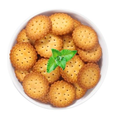 Cina Small Bag Packing Thin Crispy Biscuits Little Salty Mini Round Shape in vendita