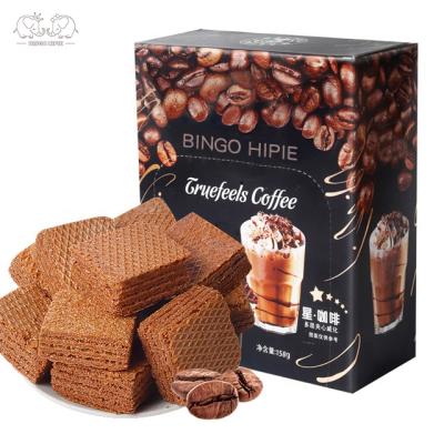 Cina Coffee Flavor Sheet Wafel Crispy Snack Chocolate Cream Filled Wafer Biscuit in vendita