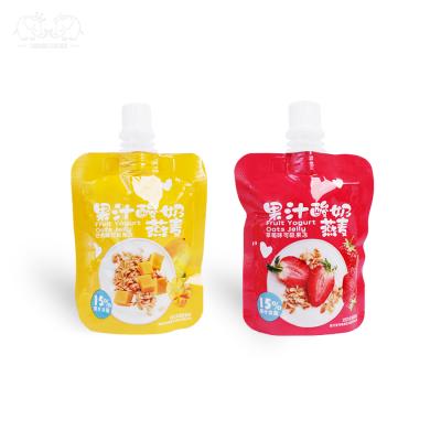 China Diet Snack Bolsa Gelatina Yogurt Oats Jeli Low-calorie Sweets Gummy Fruits Juicy Konjac Pouch Jelly zu verkaufen