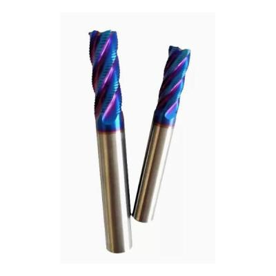 China Carbide Rough End Mills Nano Blue Coating HRC65 4 Flute, 5 Flute And 6 Flute en venta