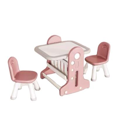 China Painting factory direct 3 in 1 study desk and chair set height adjustable drawing board with dry eraser for kids for sale