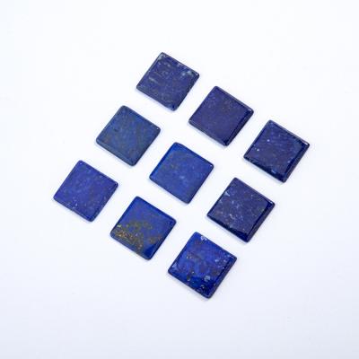 China Hot sale multiple natural color square cabochon set or fire artificial lapis lazuli for inlay ring earring jewelry for sale