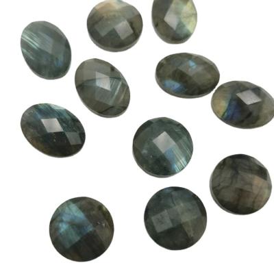 China Wholesale Color Change Small Natural Purple Labradorite Faceted Cabochon Gemstone AAA for sale