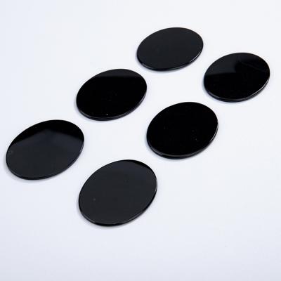 China Hot selling natural black agate multiple oval black cabochon cabochon color set or fire shape agate for inlaid earrings for sale