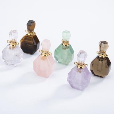 China Good Quality Classic Natural Gemstones Low Price Perfume Gemstone Bottle Crystal Pendants for sale