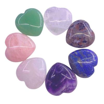 China China Wholesale 30mm Love Heart Shaped Stones Mixed Color Healing Crystal Stone Hearts for sale