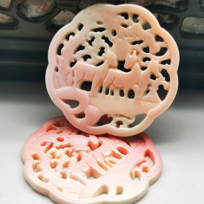 China China Wholesale Custom Round Face Jewelry Cameo Mother Of Pearl Carving Hand Carved Shell for sale