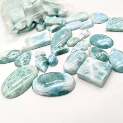 China Factory Wholesale Natural Larimar Polishing Loose Gems Tumbled Crystals For Jewelry Larimar Cabochons for sale