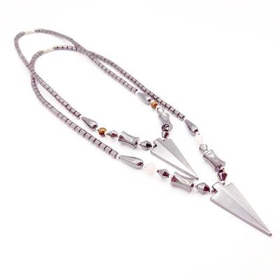 China Wholesale FASHIONABLE Hematite Arrow Pendant for Men and Women Hematite Necklace for sale