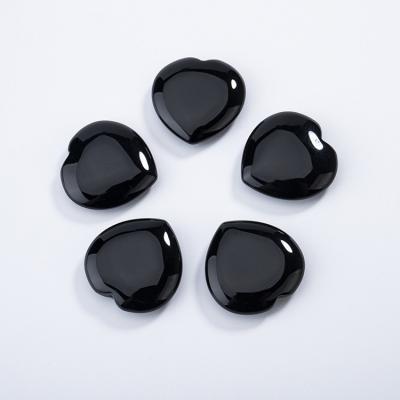 China Color Set or Fire High Quality Custom Wholesale Natural Heart Shaped Stone Black Agate Onyx For Inlay Ear Studs for sale