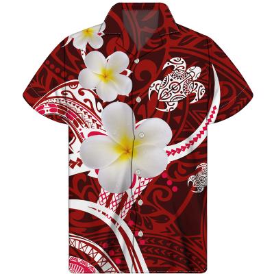 China Wholesale Custom Summer Mens Anti-Pilling Shirts Polynesian Samoan Style Tribal Turtle Print Cheap Casual Short Sleeve Plus Size T-Shirts for sale